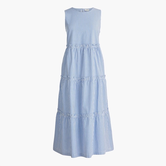 J. Crew Dresses & Skirts - J Crew Sleeveless Striped Tiered Swing Dress